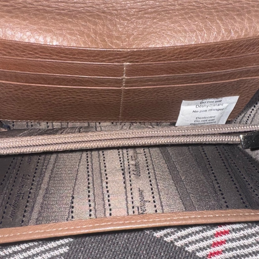 Salvatore Ferragamo Brown Leather Wallet with Silver Accent - Picture 8 of 11
